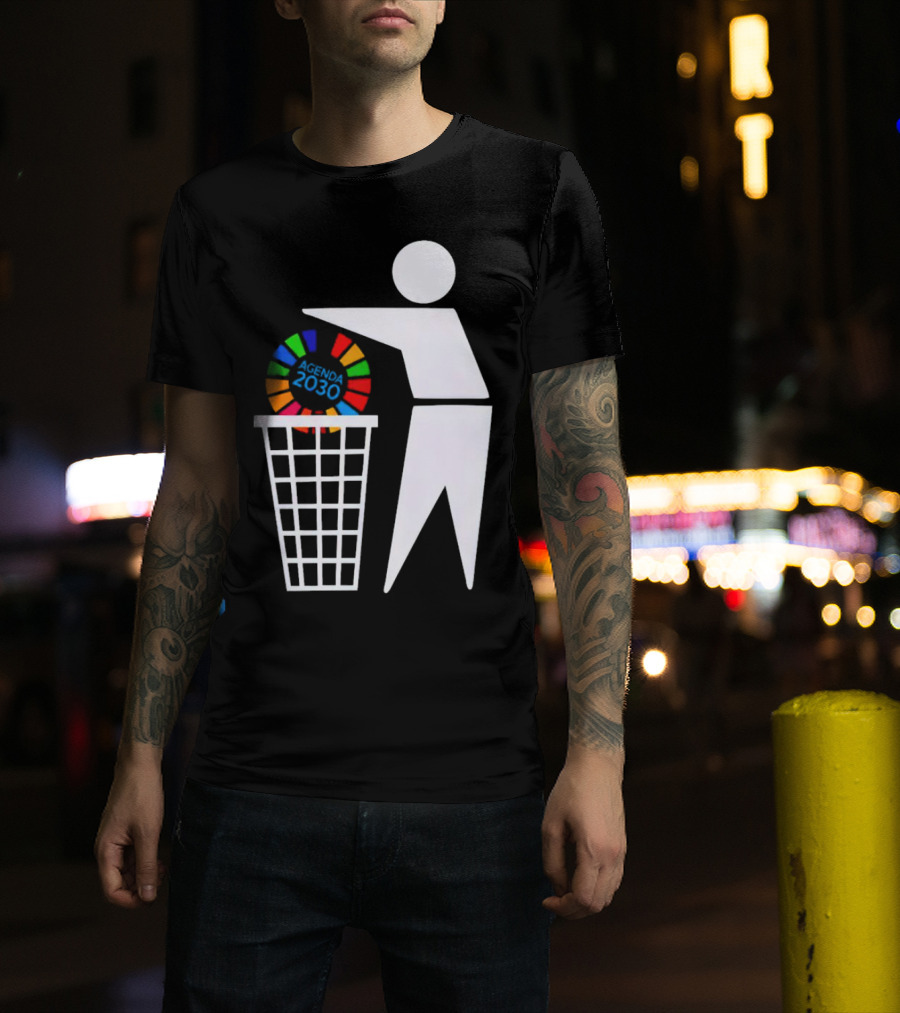 Bin Agenda 2030 Global Goals Symbol In Trash T-Shirt