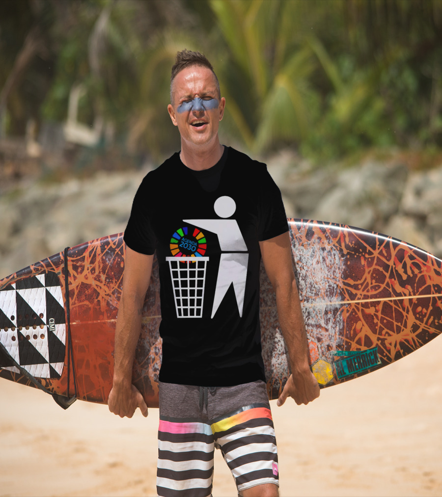 Bin Agenda 2030 Global Goals Symbol In Trash T-Shirt