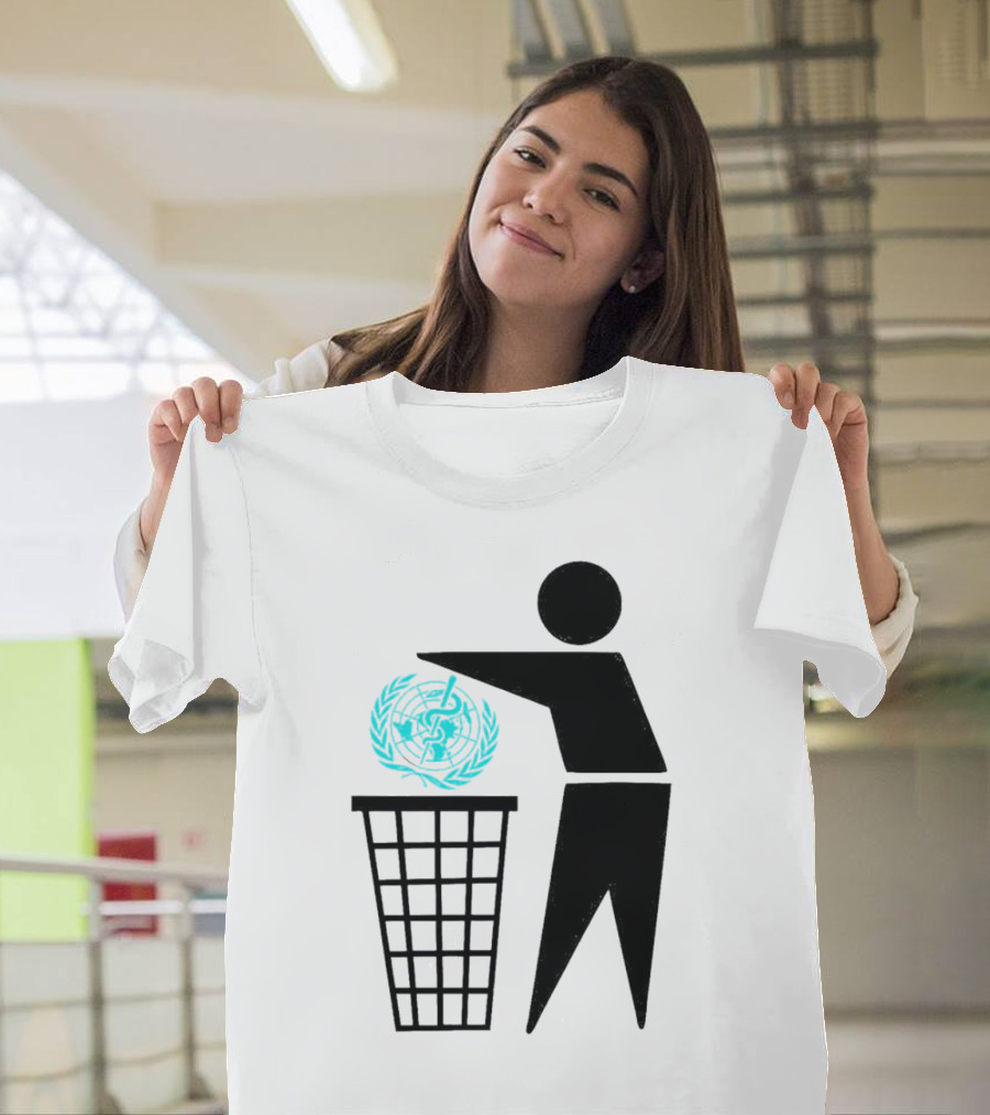 Bin The WHO Emblem Discard Gesture T-Shirt