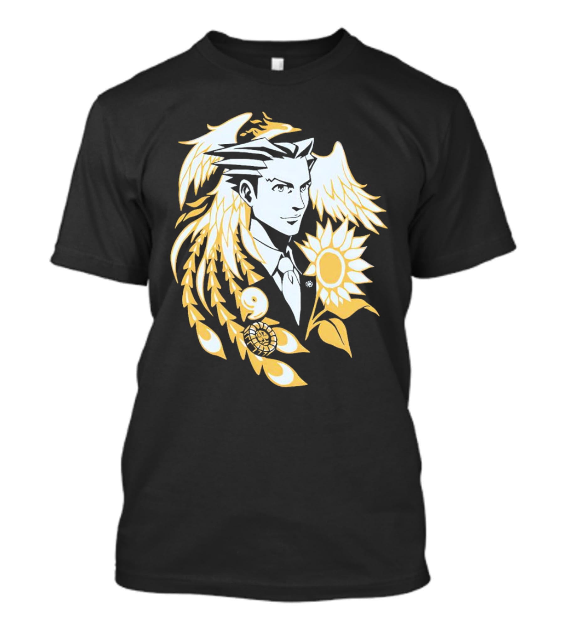 Fangamer Barbed Headed Attorney Phoenix Wright Sunflowers Wings T-Shirt