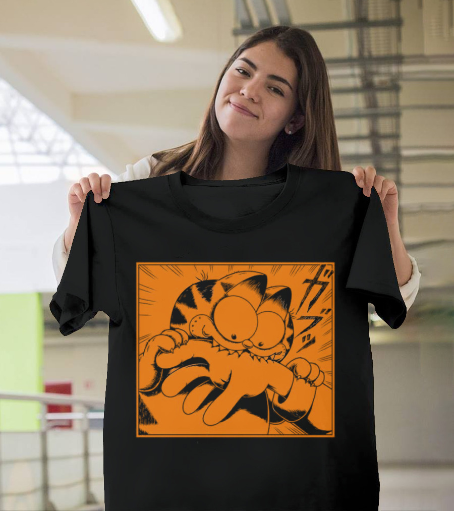 Garfield Manga Style Bite Hand Comic Panel T-Shirt