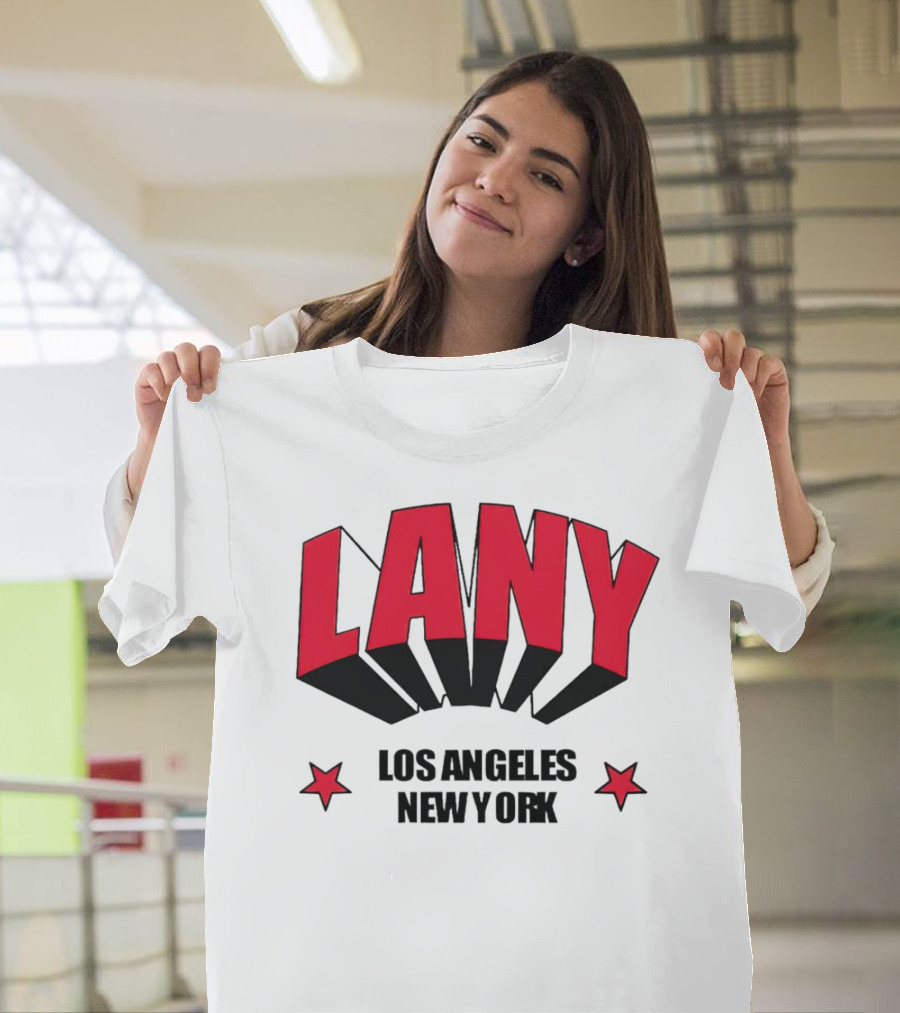 LANY Los Angeles New York Bold Red Stars T-Shirt