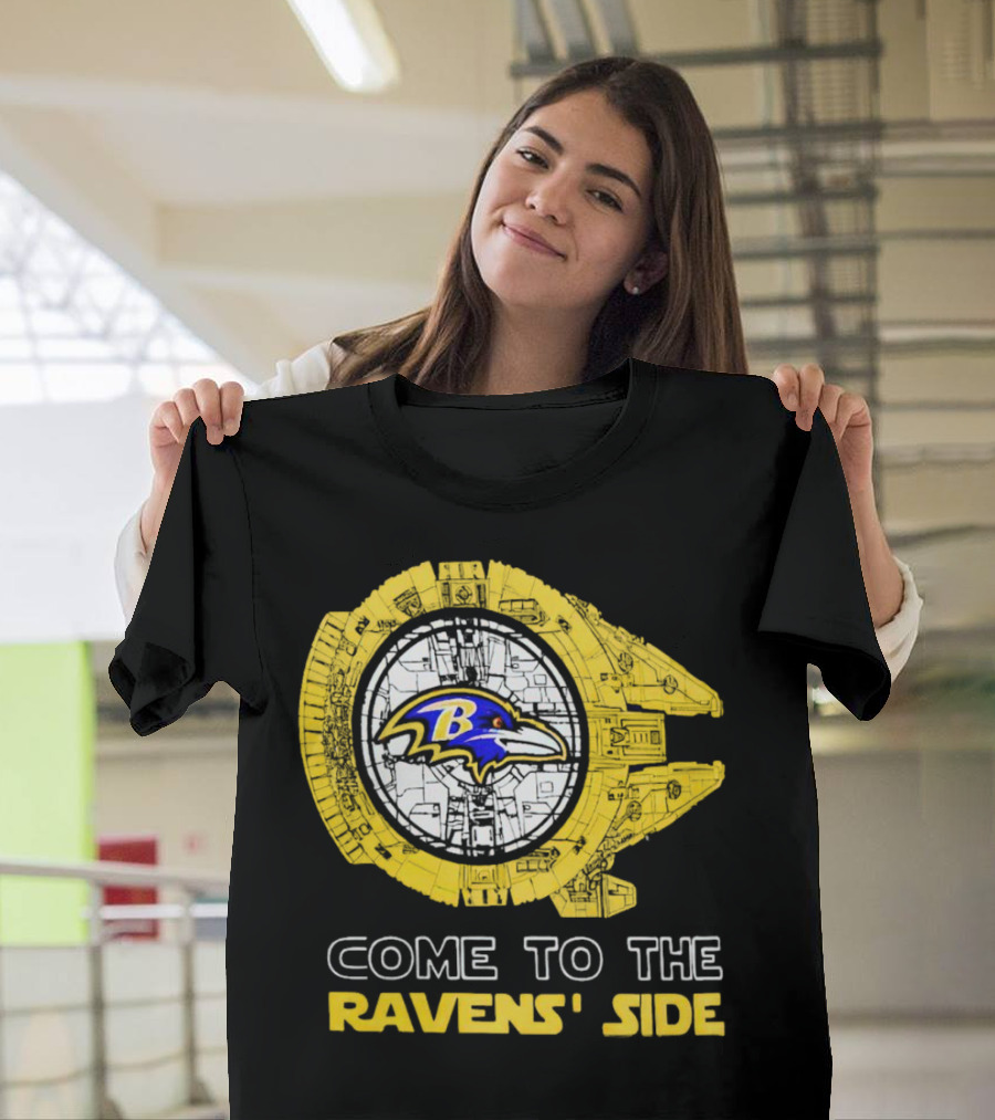 Come to the Ravens' Side Baltimore Ravens Star Wars Mashup T-Shirt