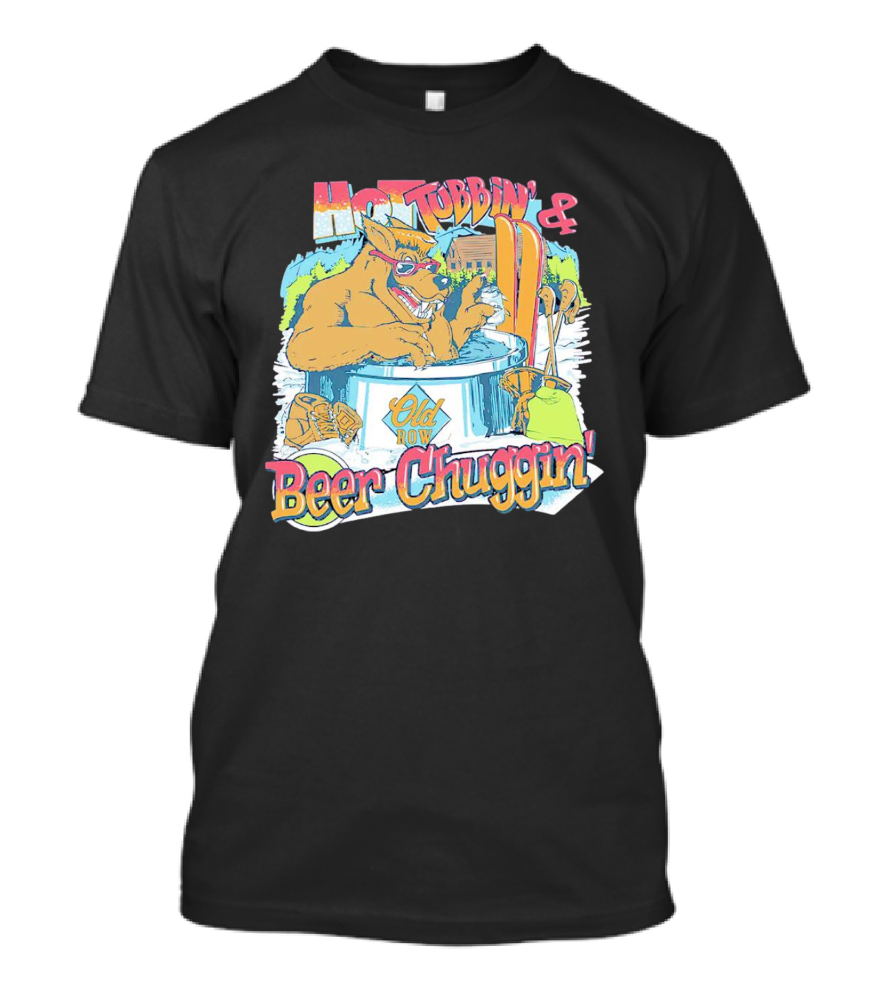 Old Row Hot Tubbin’ And Beer Chuggin’ Wolf T-Shirt