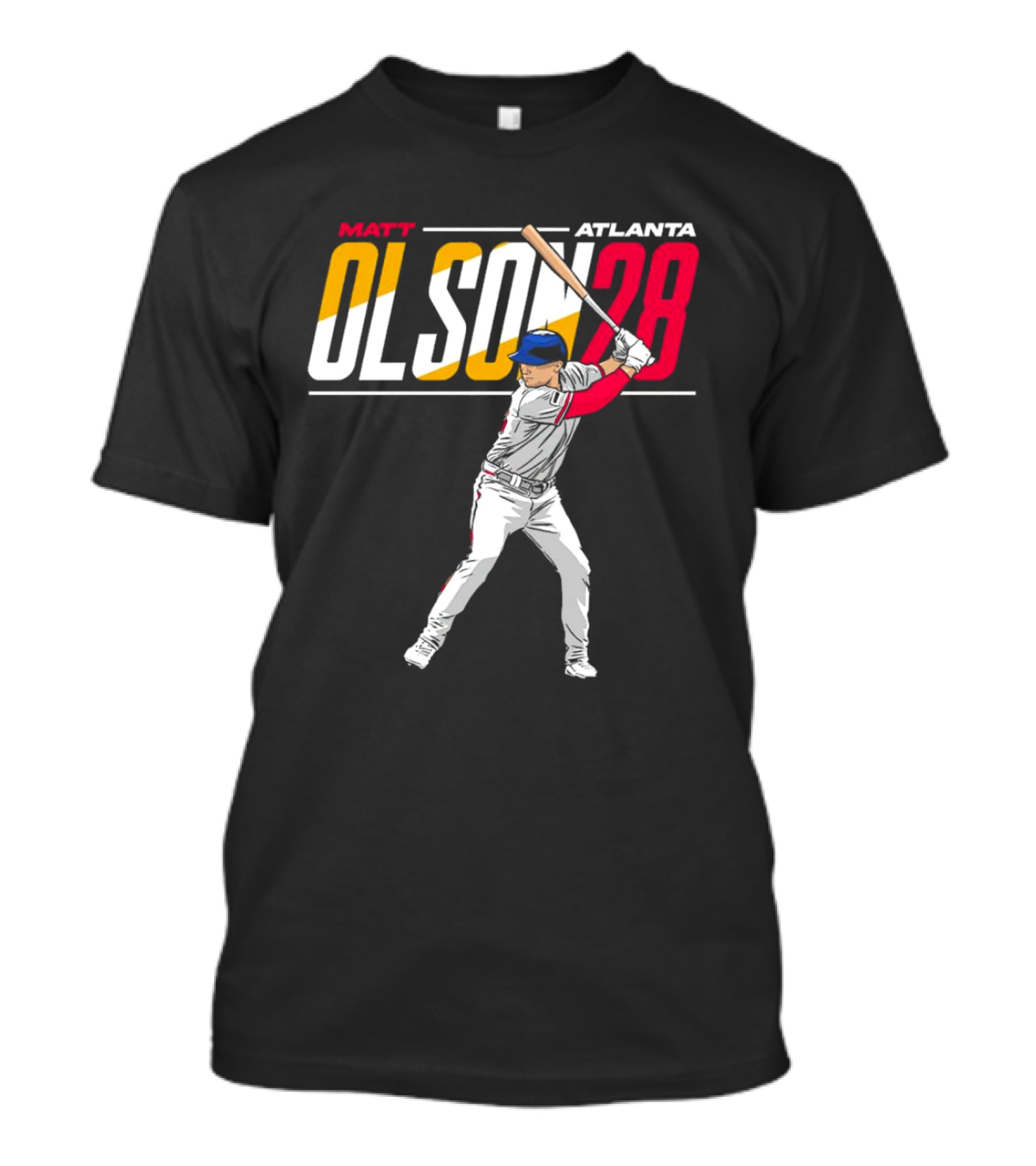 Matt Olson Atlanta Olson 28 Cartoon Vintage Baseball Batter T-Shirt