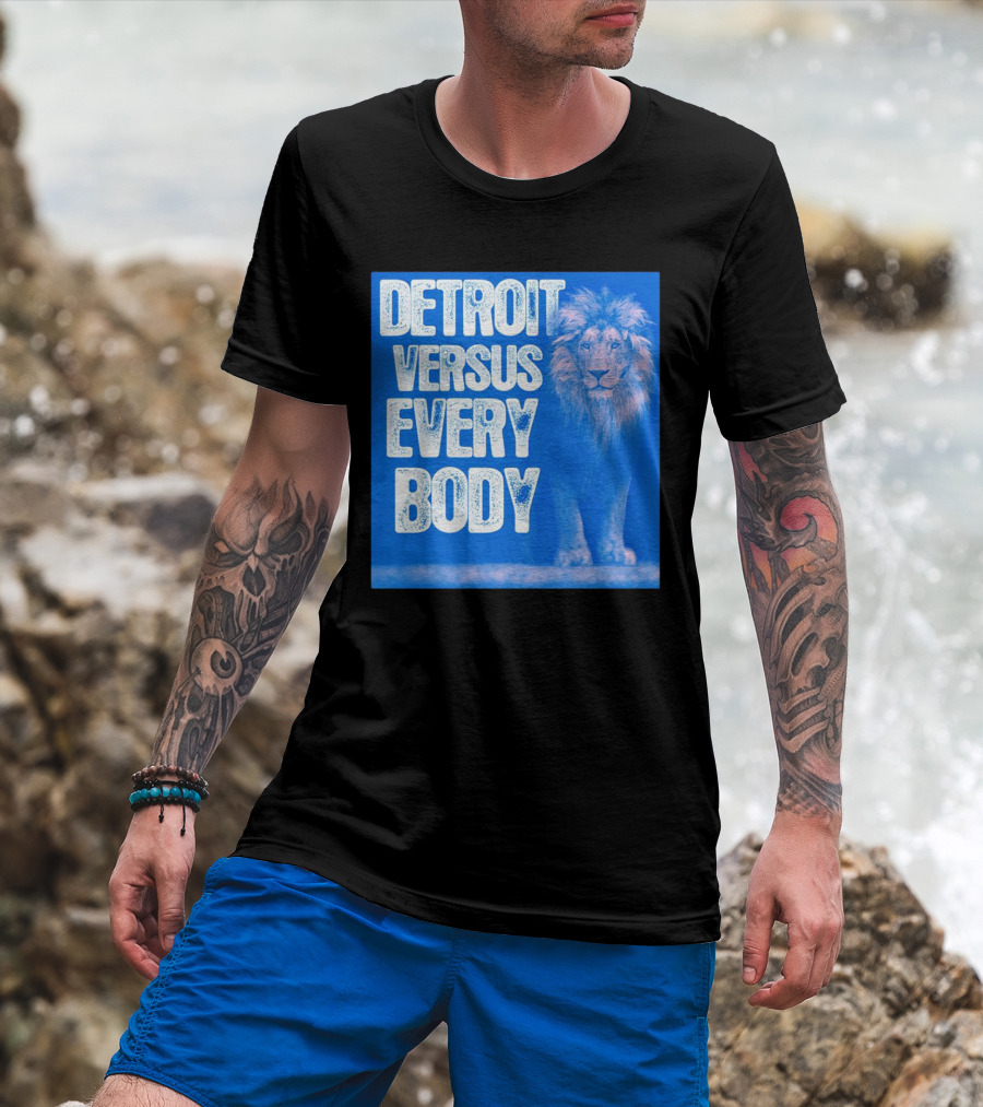 Detroit Lions Versus Everybody Lion T-Shirt
