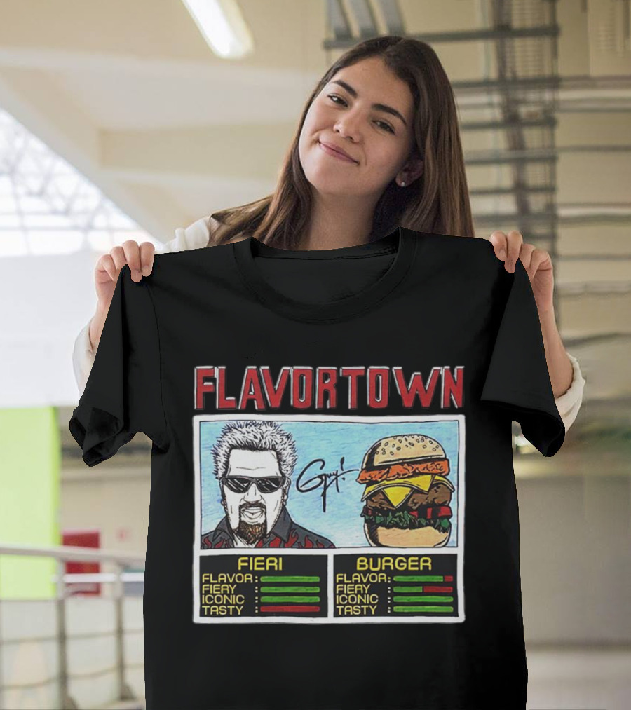 Flavortown Fieri Burger Flavor Fiery Iconic Tasty T-Shirt