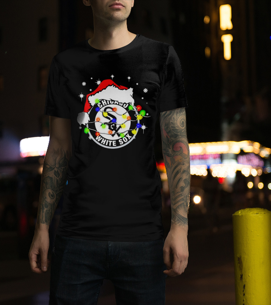 Chicago White Sox Christmas Santa Hat With Lights T-Shirt