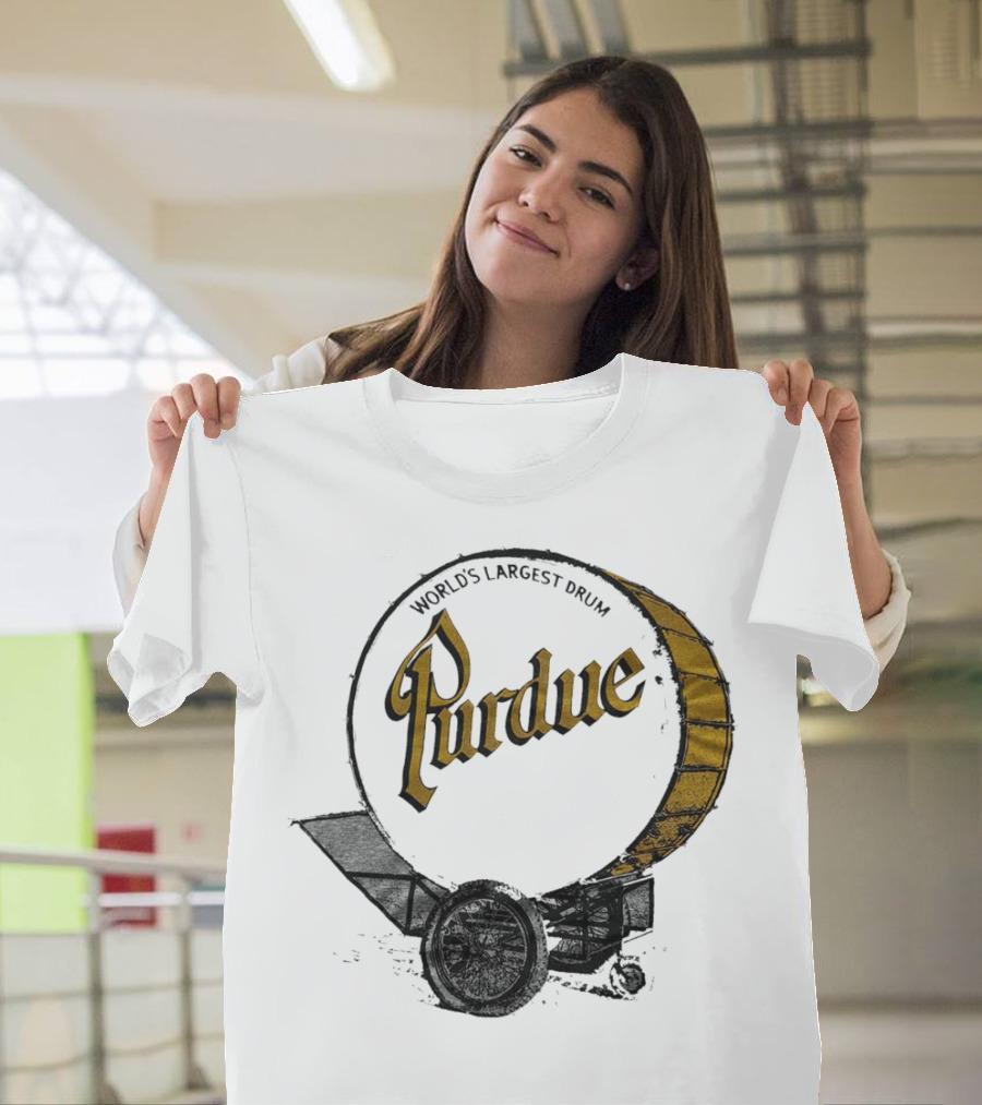 World's Largest Drum Purdue Black and Gold Band Heritage T-Shirt