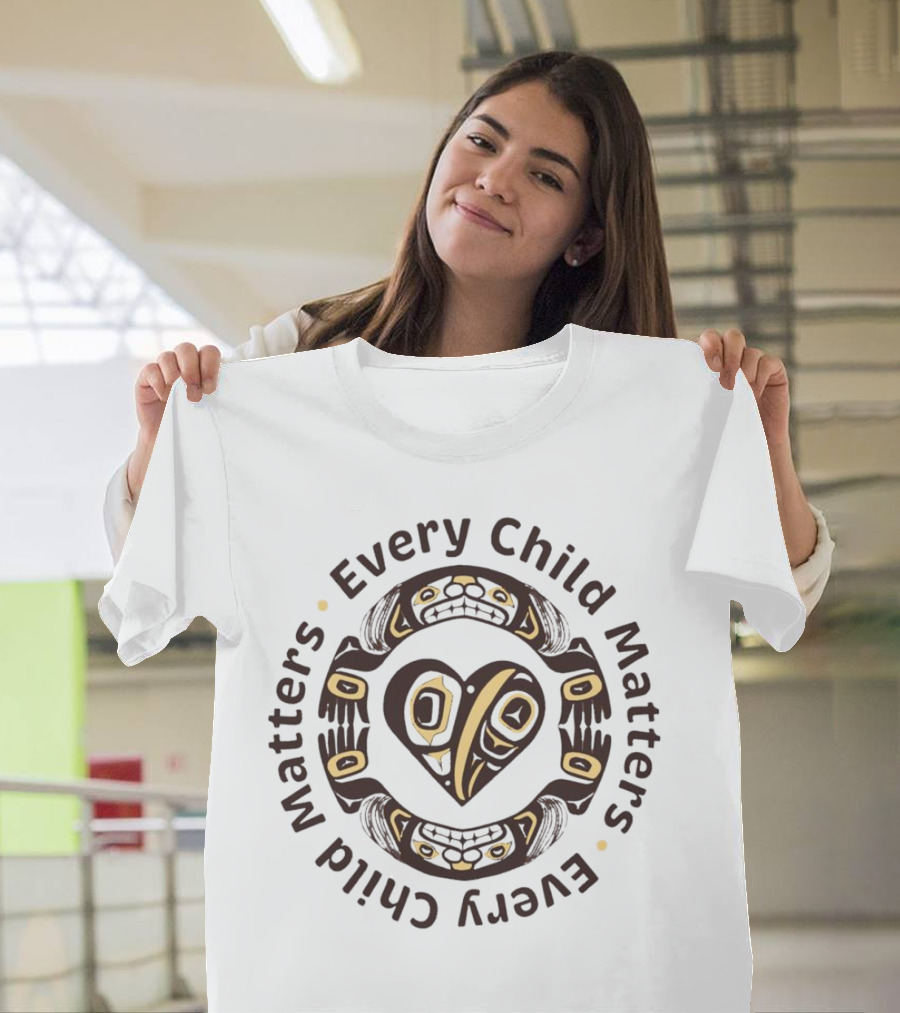 Every Child Matters Indigenous Symbol Heart T-Shirt