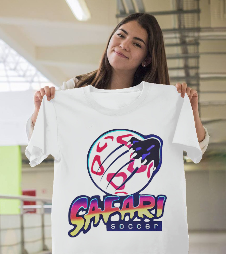 Detroit Safari Soccer Neon Animal Print球 T-Shirt