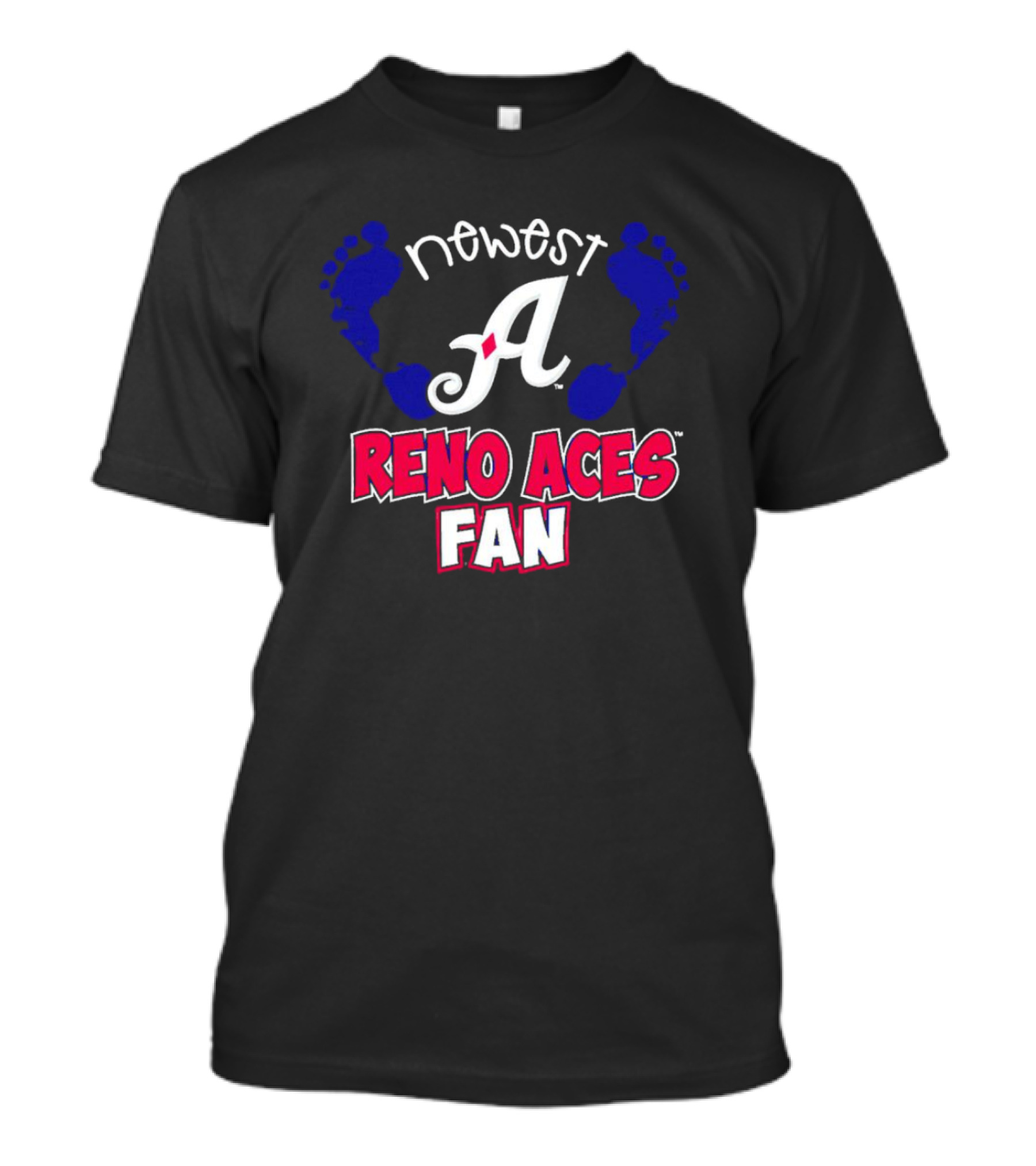 Newest Reno Aces Fan Onesie Navy Baby Footprints T-Shirt