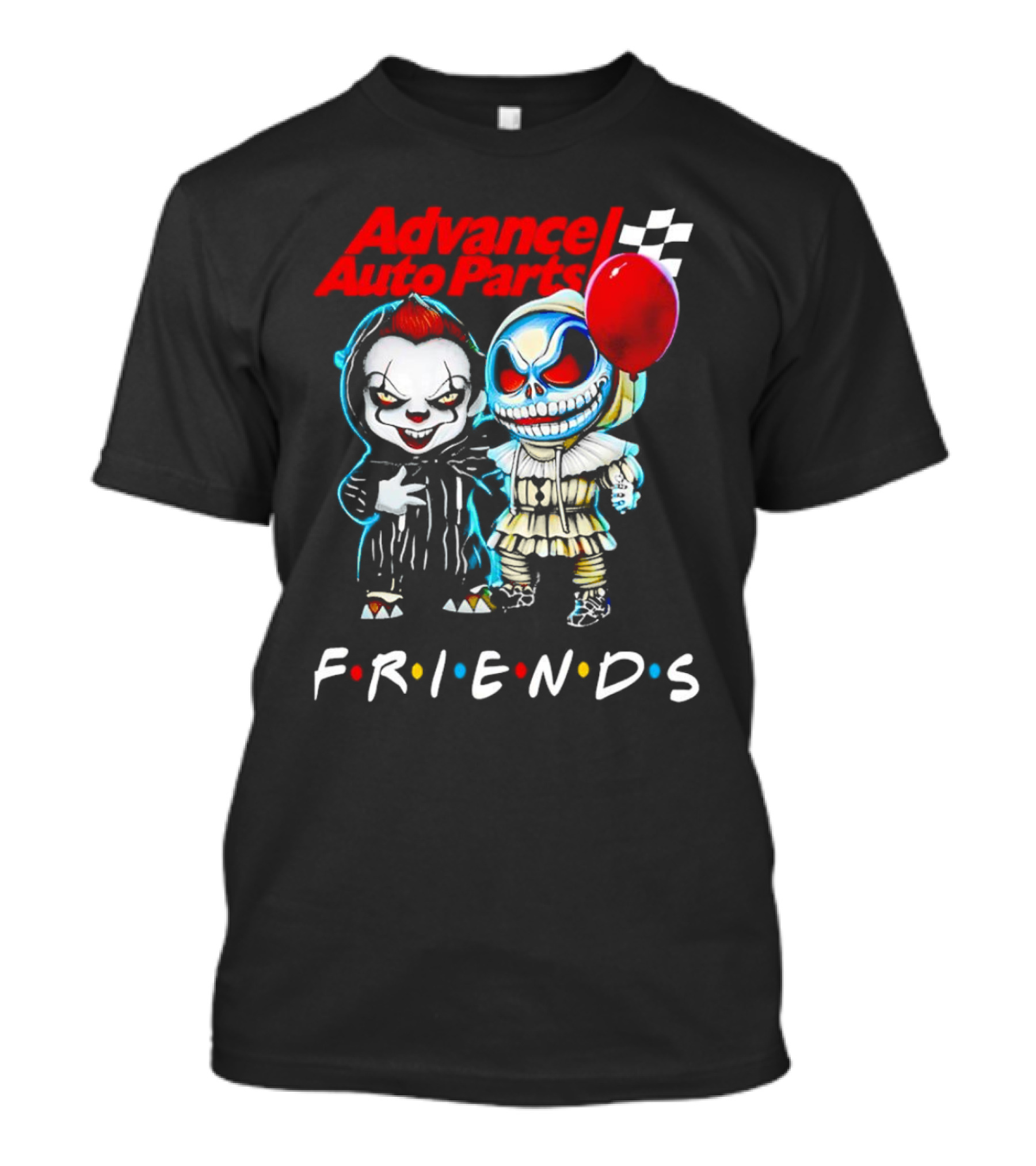 Advance Auto Parts Pennywise Jack Skellington Friends Halloween Red Balloon T-Shirt