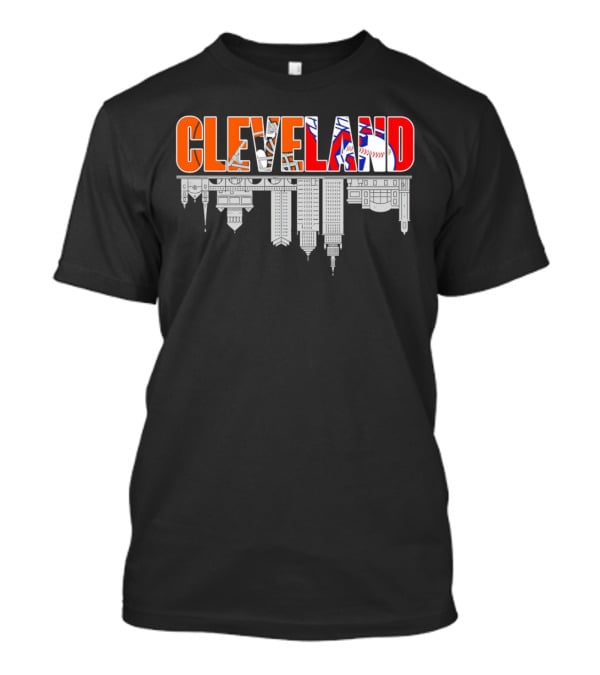Cleveland City Sports Team Cleveland Browns Cleveland Guardians Skyline T-Shirt