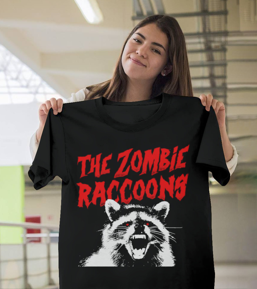 The Zombie Raccoons Fierce Creature Horror T-Shirt