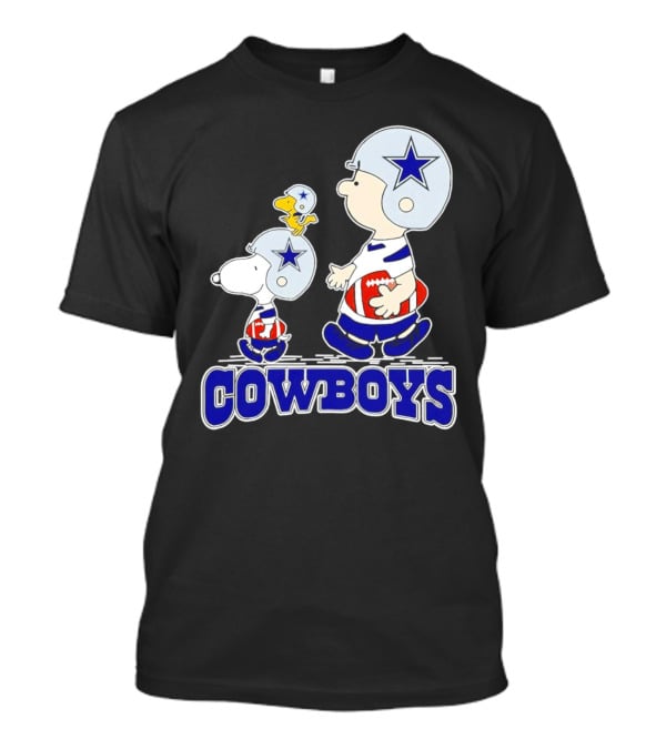 Cowboys Snoopy Charlie Brown Woodstock Football Helmets T-Shirt