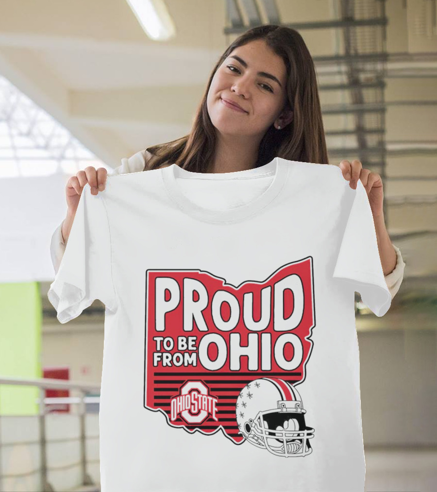 Ohio State Proud To Be From Ohio Football Helmet Logo Buckeyes T-Shirt
