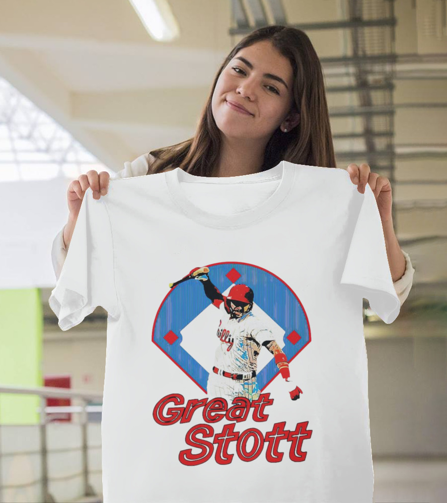 Great Stott Philadelphia Phillies Bat Spike T-Shirt