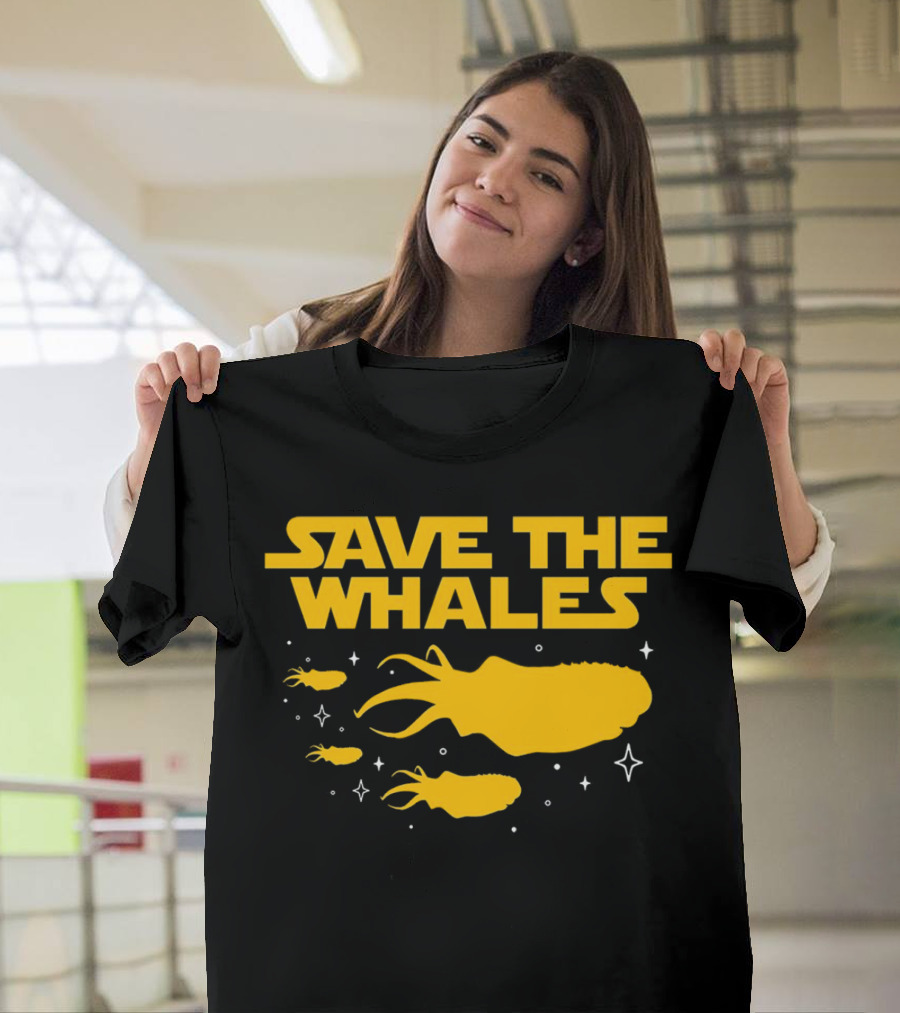 Save The Whales I Mean Purrgil Star Wars Parody Yellow Space Creatures T-Shirt