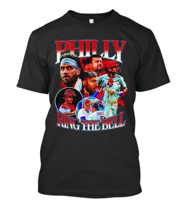 PHILLY RING THE BELL Baseball Players Collage T-Shirt