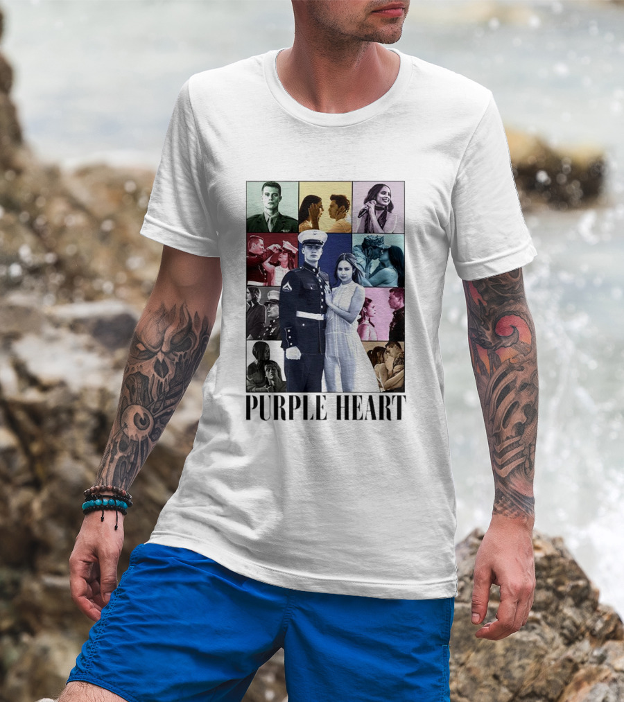Purple Heart Military Romance And Relationships Montage T-Shirt