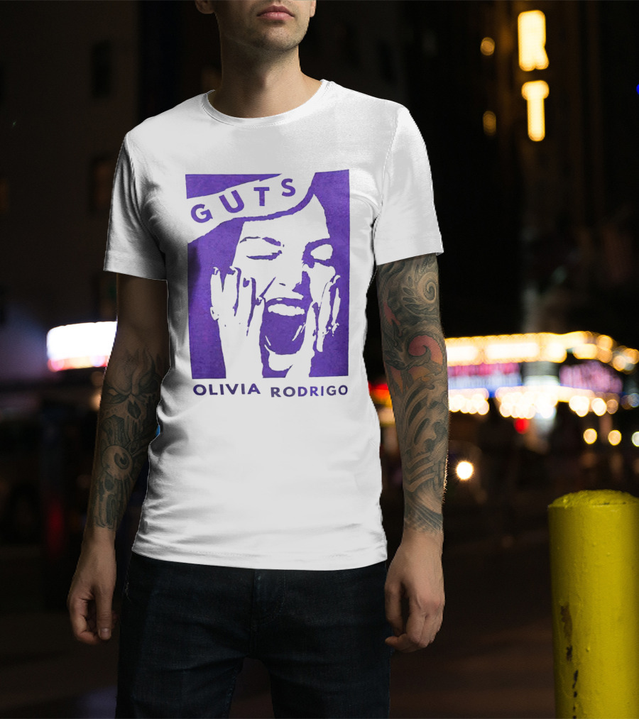 Guts Olivia Rodrigo Vintage Purple Face T-Shirt