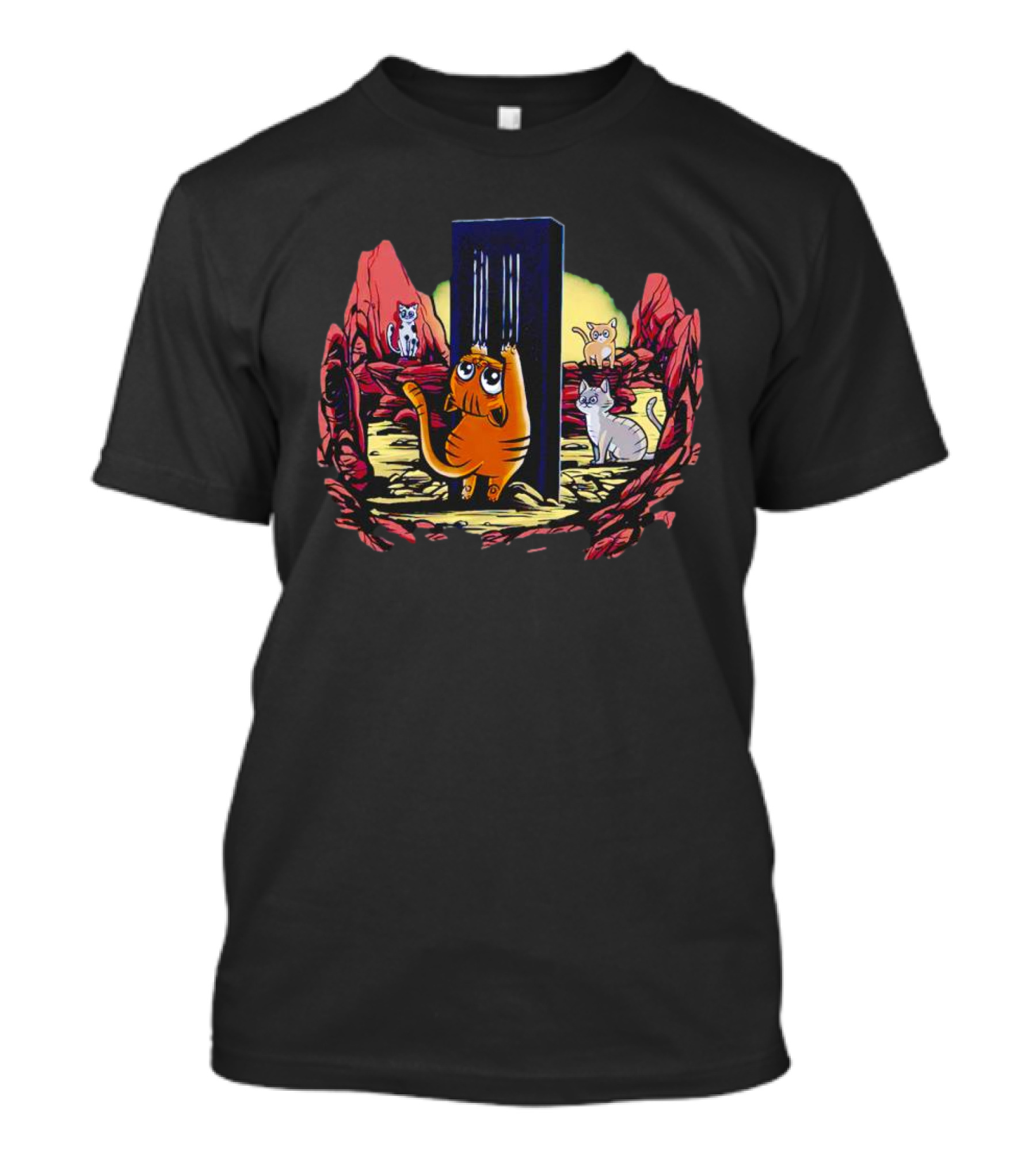 Cat Odyssey Space Cats Monolith Adventure T-Shirt