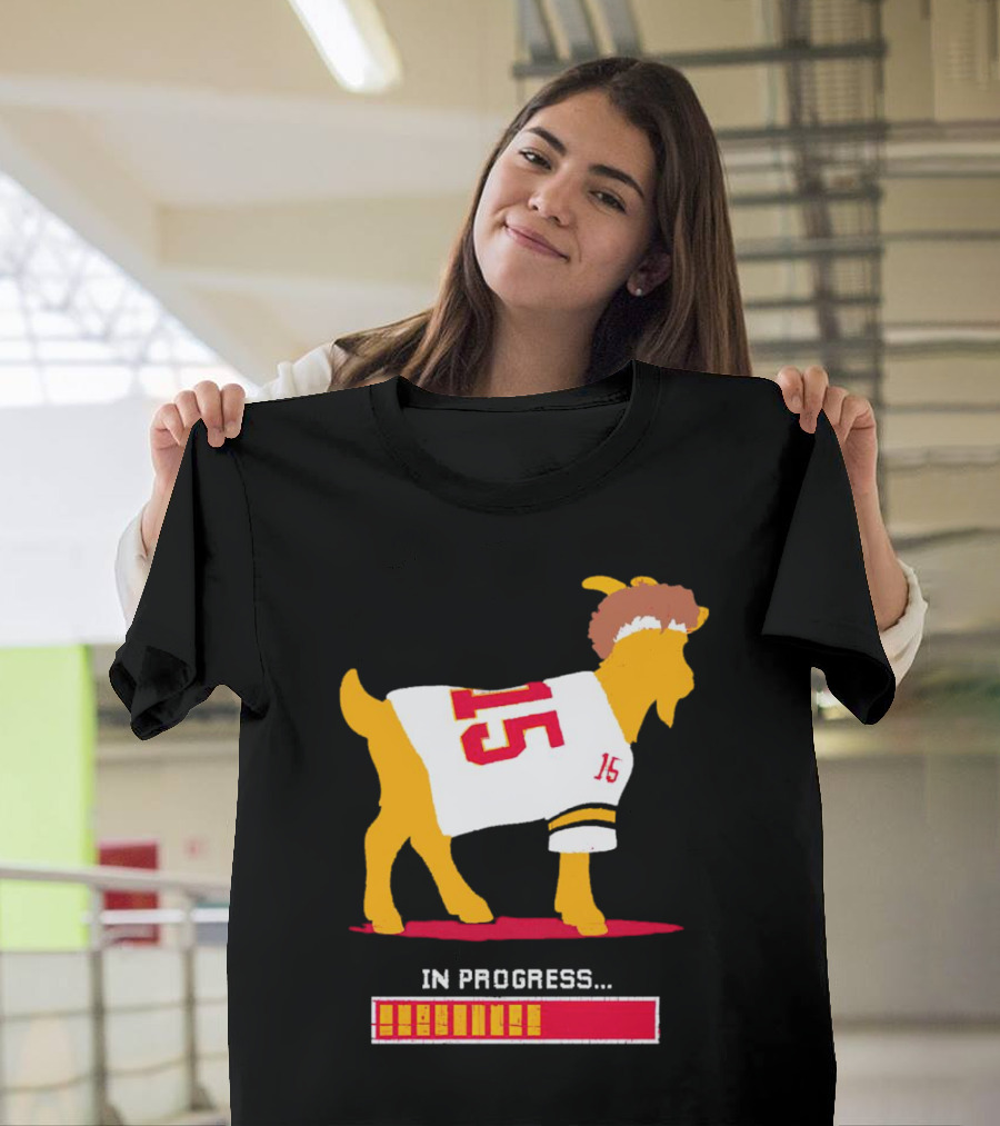 Goat in Progress Patrick Mahomes Kansas City Chiefs Number 15 T-Shirt