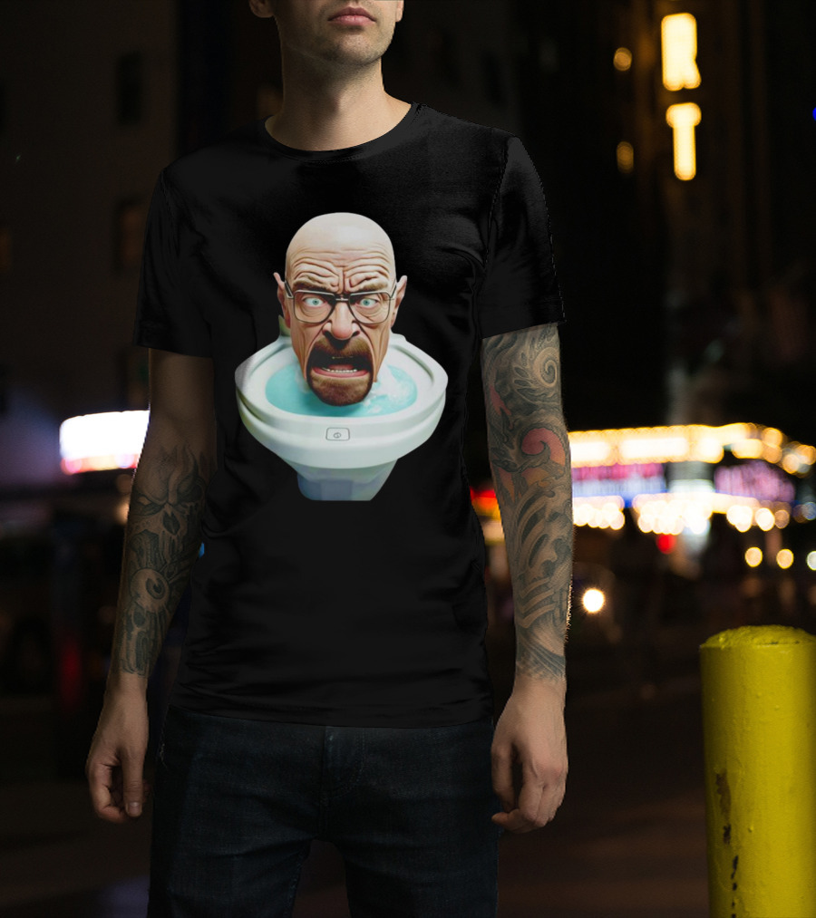 Walter White Toilet Skibidi Meme Face T-Shirt