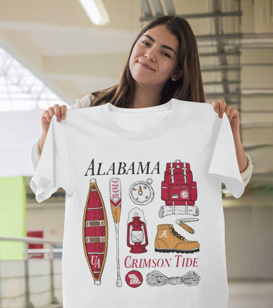 Alabama Crimson Tide Camping Gear And Outdoor Adventure Essentials T-Shirt