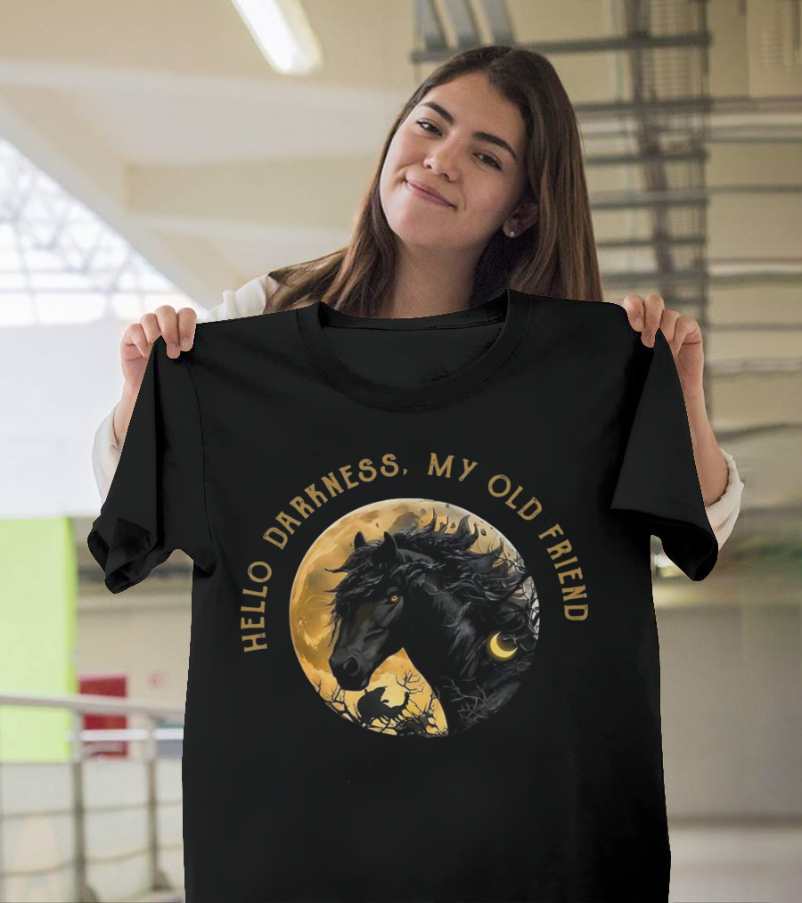 Hello Darkness My Old Friend Moon Horse T-Shirt