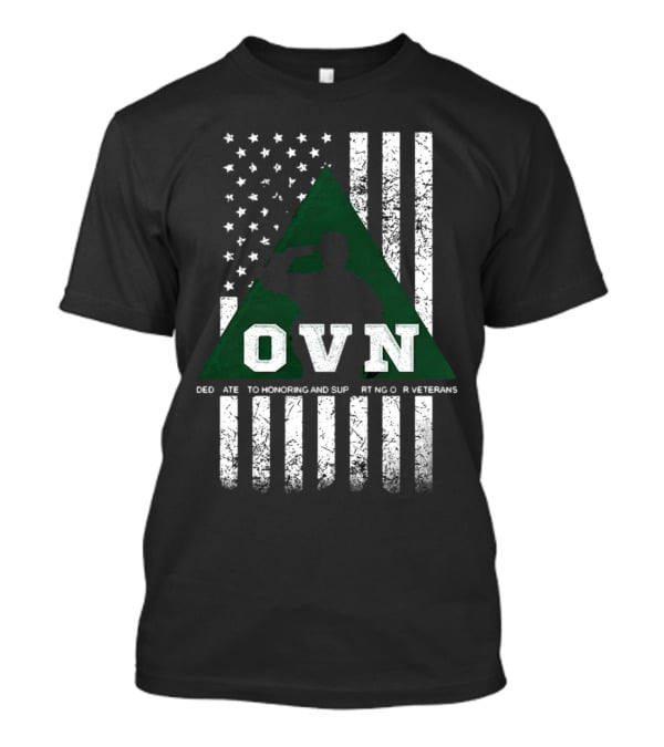 OVN Honoring And Supporting Our Veterans With American Flag And Saluting Soldier T-Shirt
