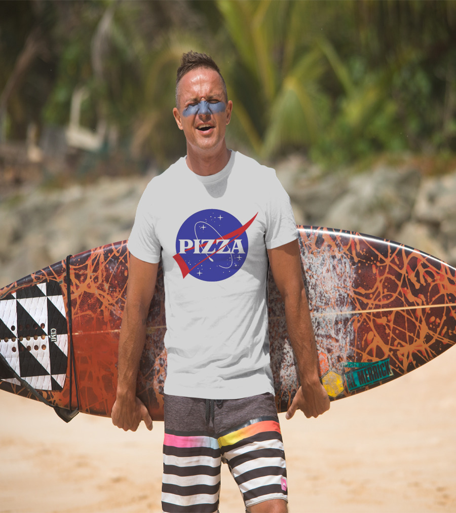 Pizza NASA Style Logo Parody Interstellar T-Shirt