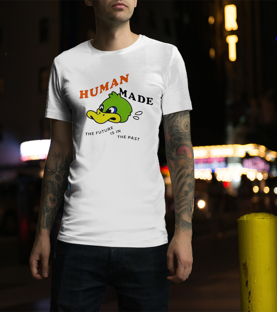 Human Made Duck With The Future Is In The Past Text T-Shirt