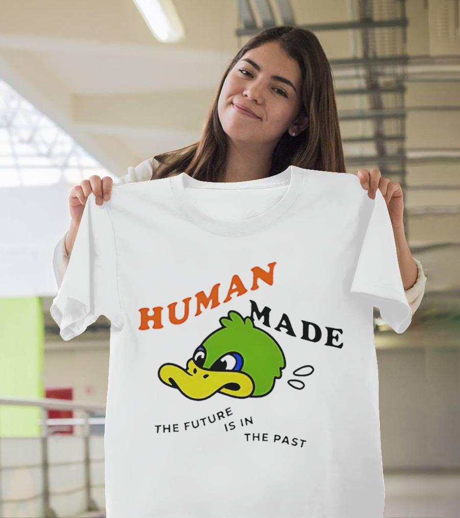 Human Made Duck With The Future Is In The Past Text T-Shirt