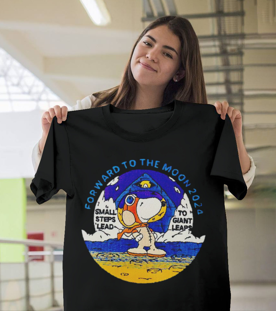 Forward to the Moon 2024 Snoopy Small Steps Lead to Giant Leaps Vintage T-Shirt