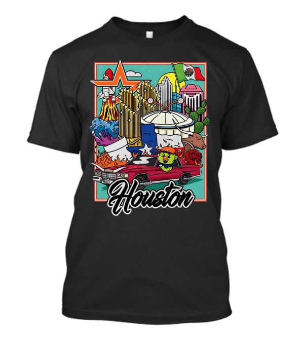 Houston Astros TwoSton Cityscape And Culture Montage T-Shirt