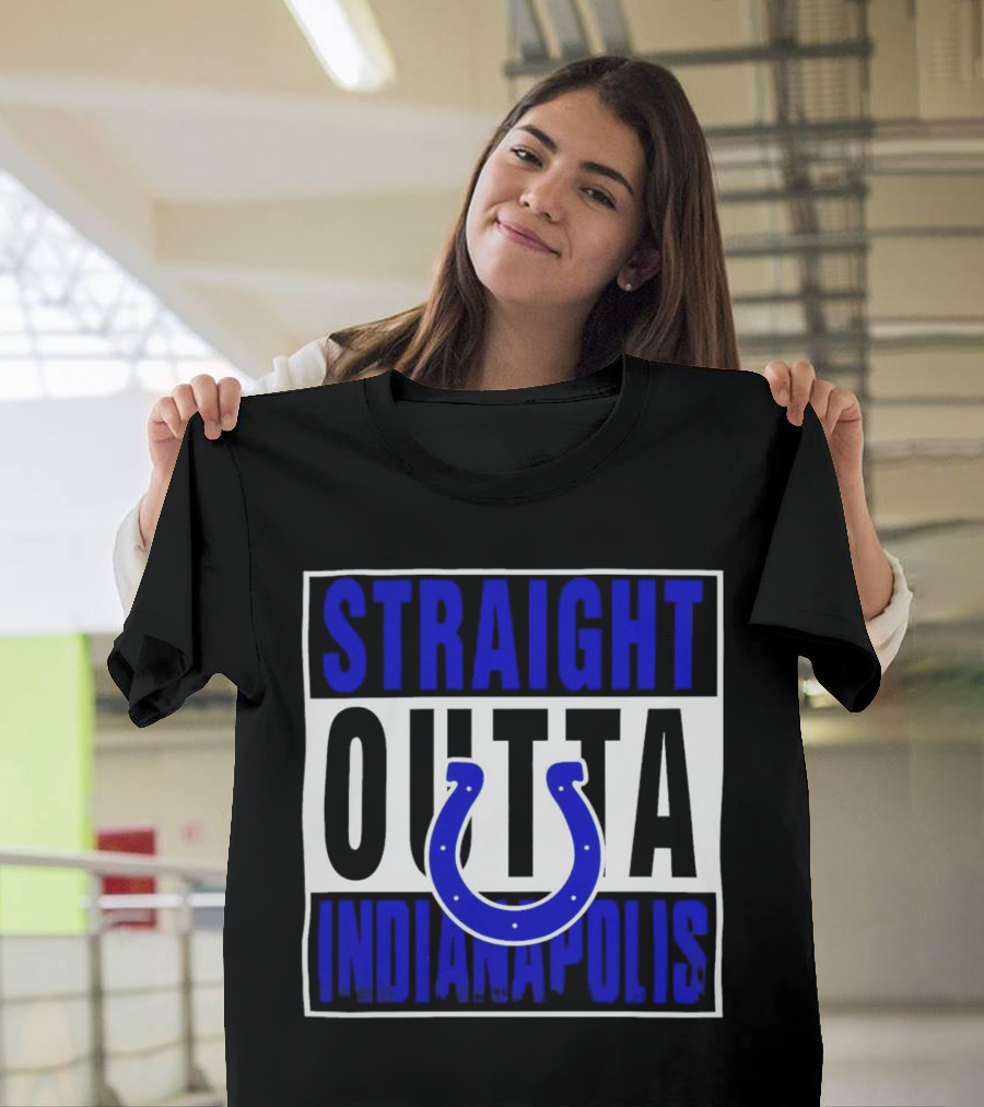 Straight Outta Indianapolis Colts Horseshoe T-Shirt