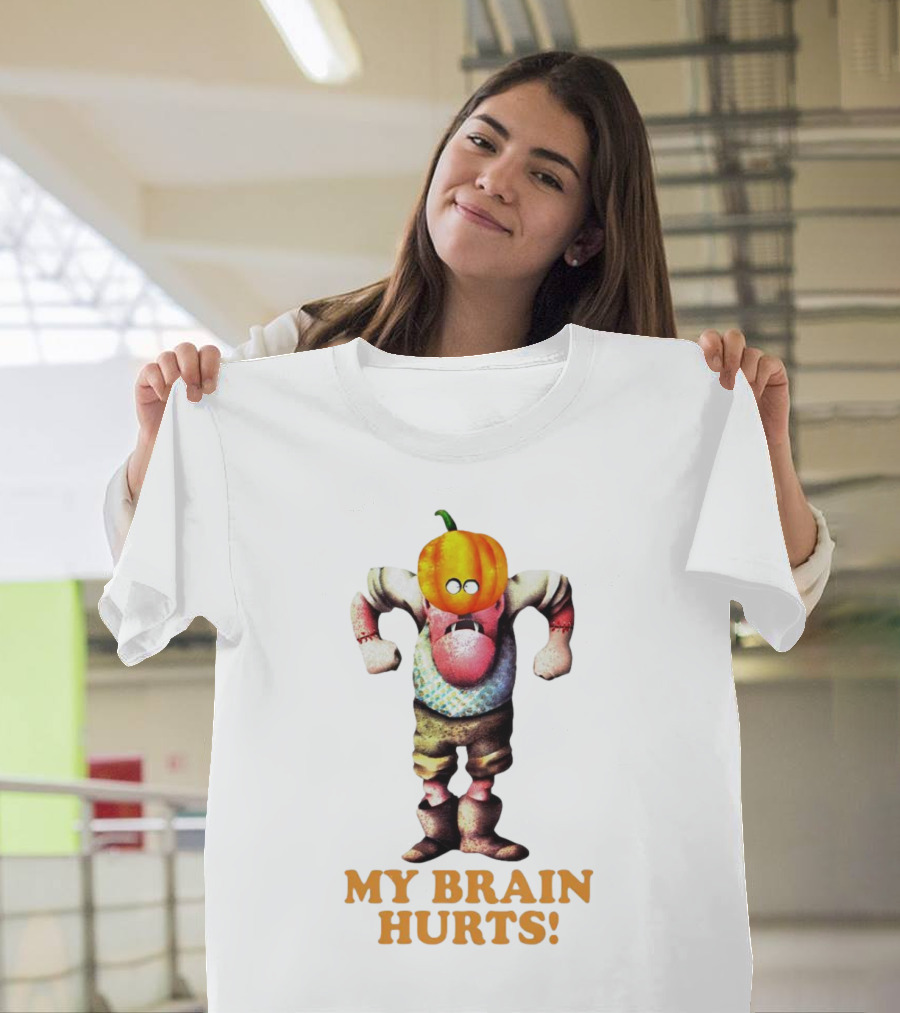 Gumby Halloween My Brain Hurts Pumpkin Head Character T-Shirt