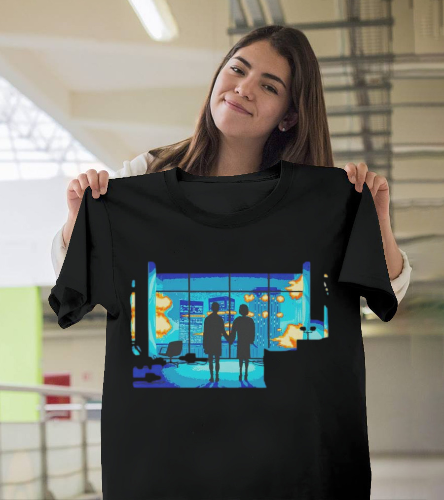 Explosion Fire Cityscape Window T-Shirt