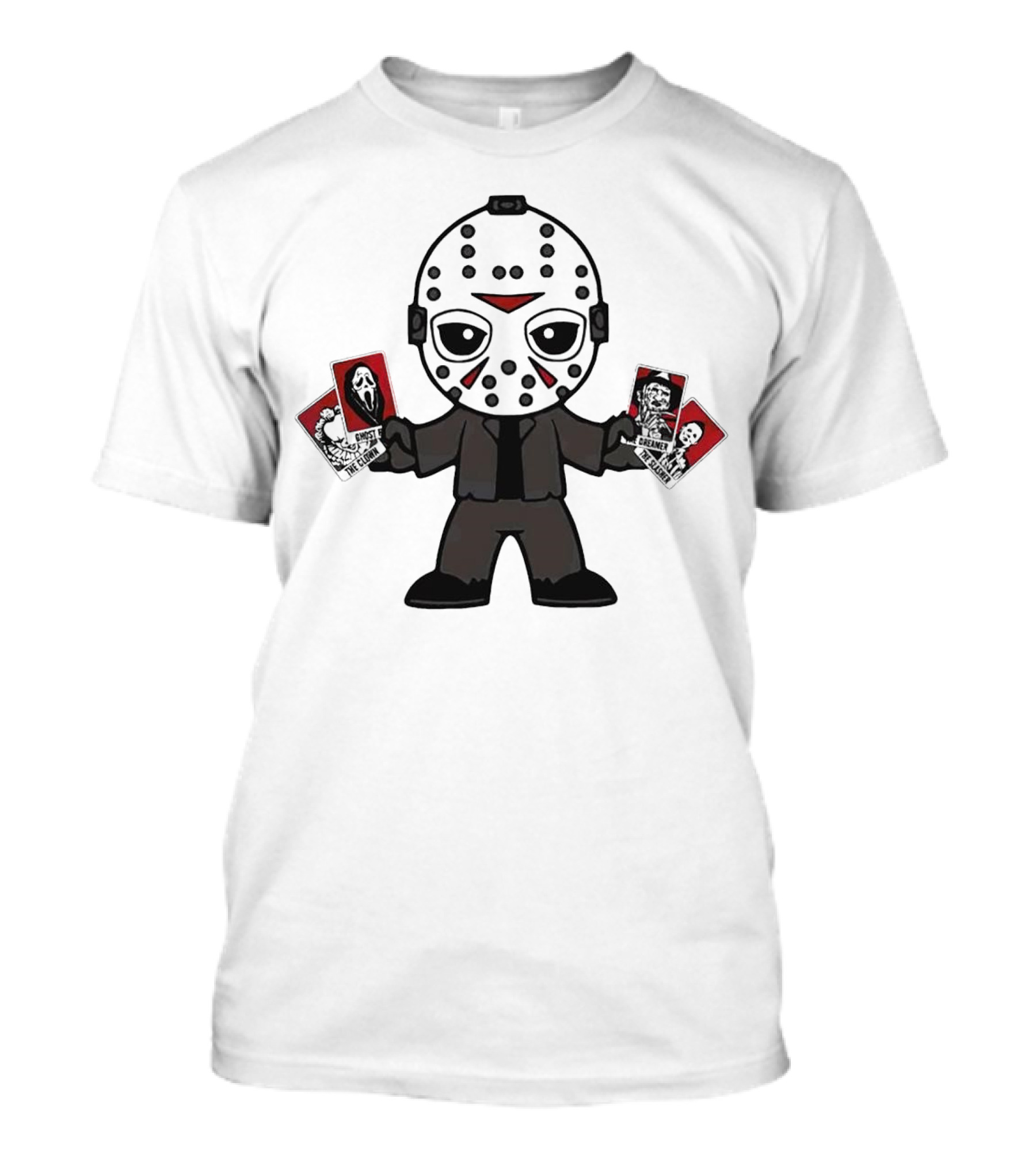 Jason Voorhees Tarot Card Halloween Cartoon Character With Mask And Cards T-Shirt