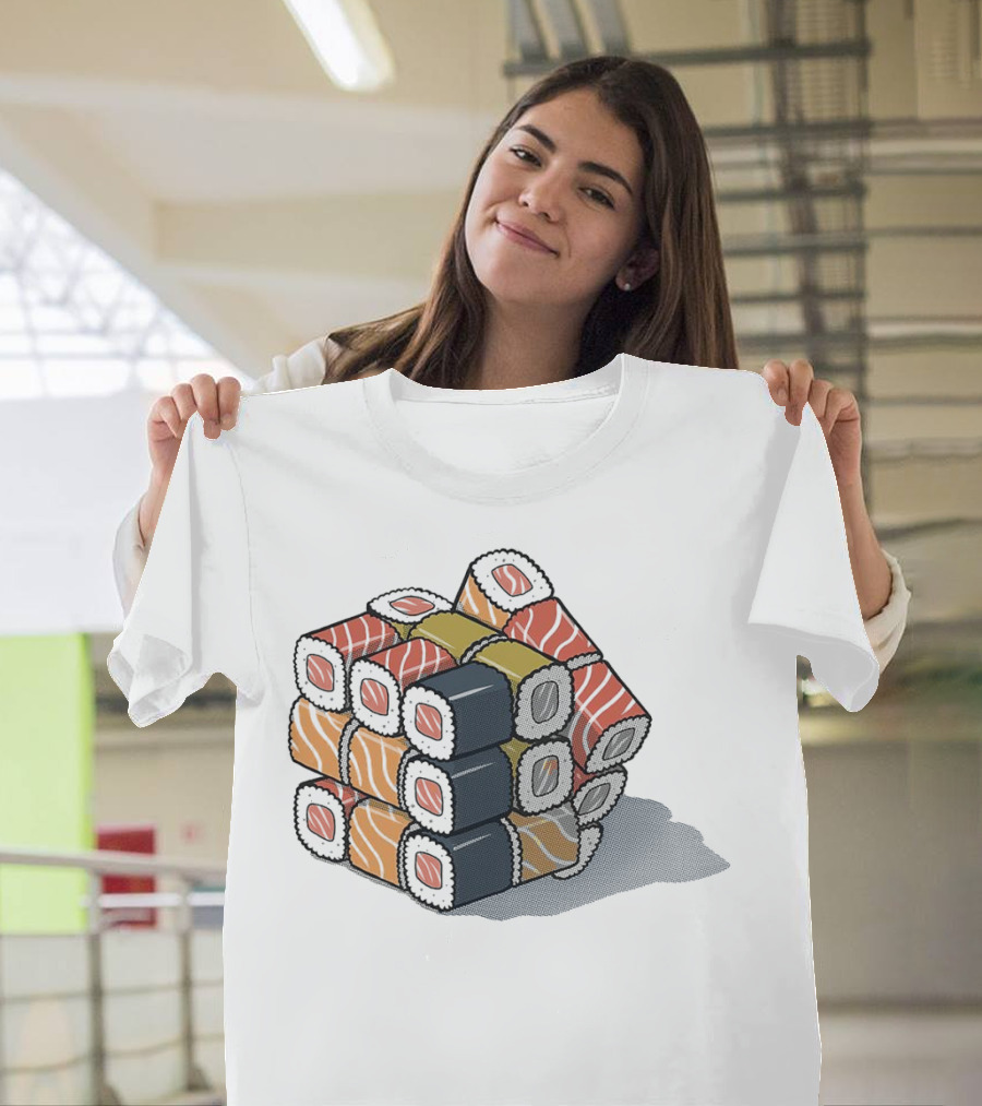 Sushi Cube Puzzle Rubik’s Cube Sushi Rolls T-Shirt