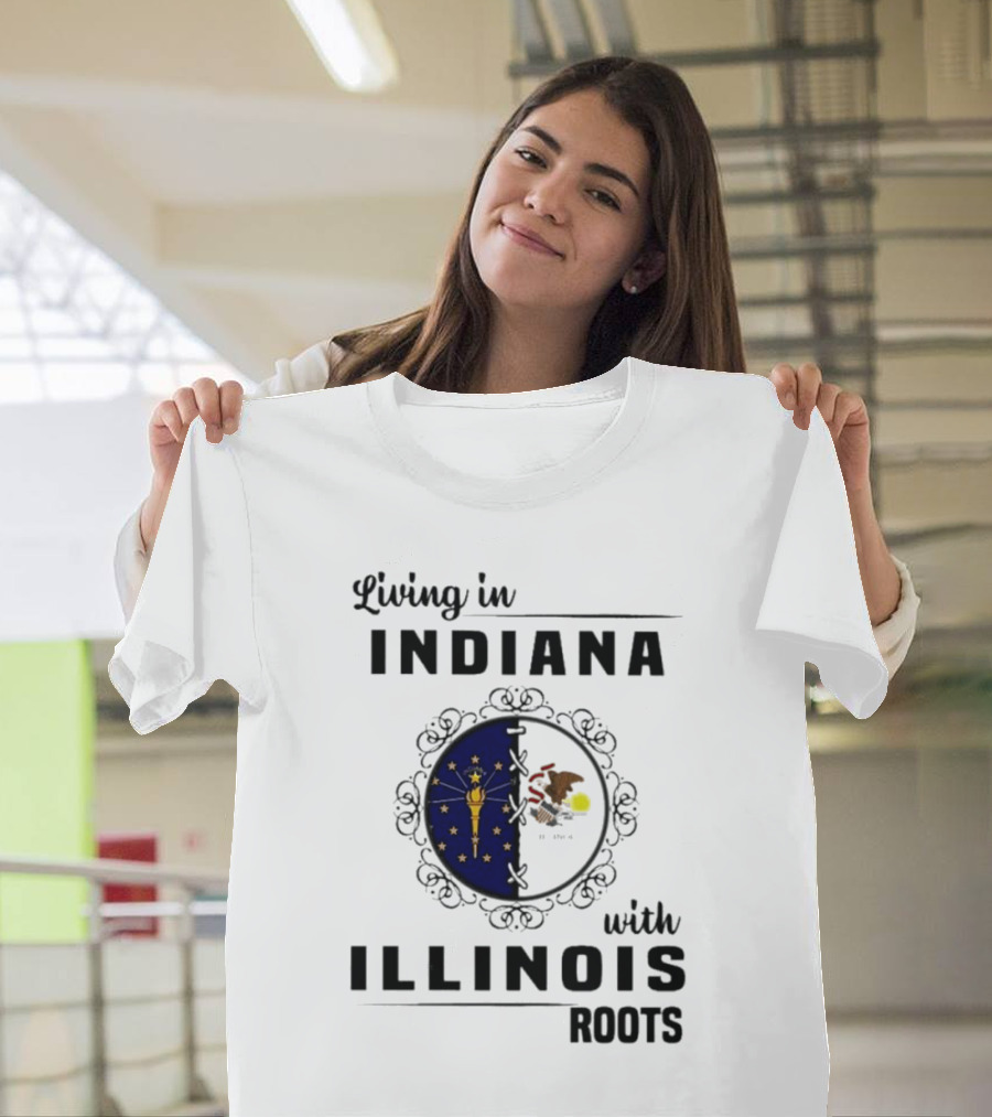 Indiana Living with Illinois Roots Emblem T-Shirt