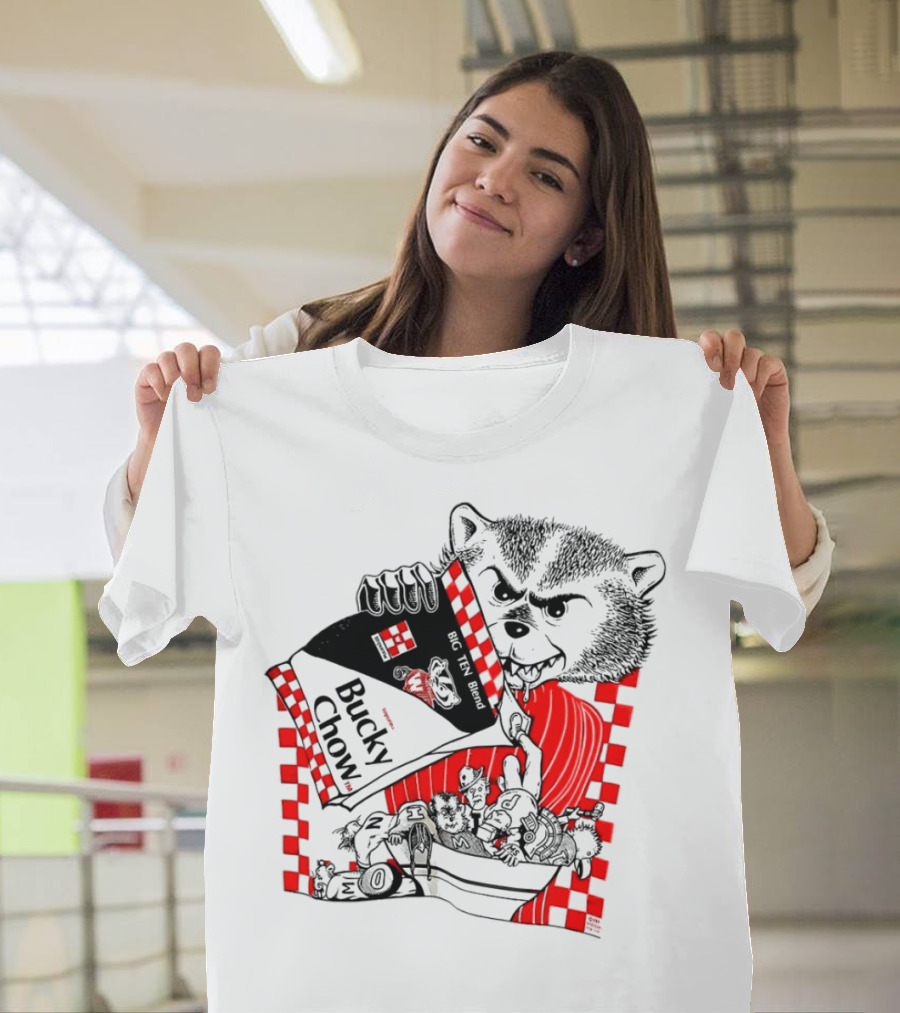 Bucky Badger Bucky Chow Big Ten Blend Football Mischief T-Shirt