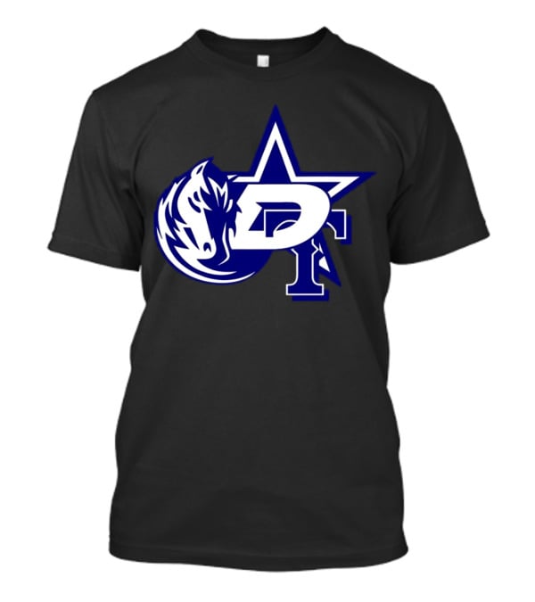 Dallas Cowboys Stars Mavericks Rangers Team Logos 4 Sports Collaboration T-Shirt