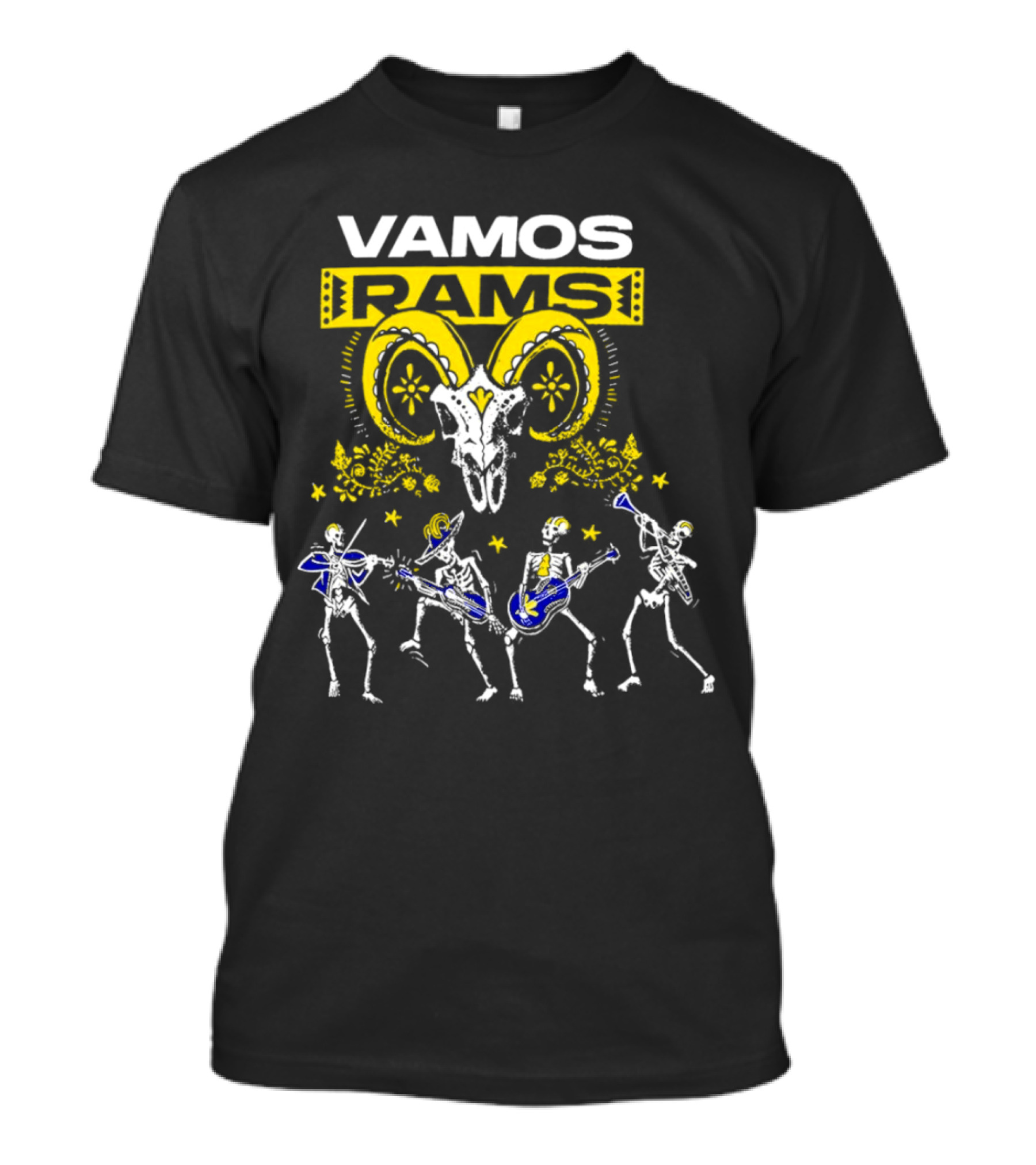 Vamos Rams Dia De Los Muertos Skeleton Dance T-Shirt