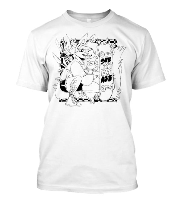 Cat Sk8 Fast Eat Ass Skateboard Style Adventure T-Shirt