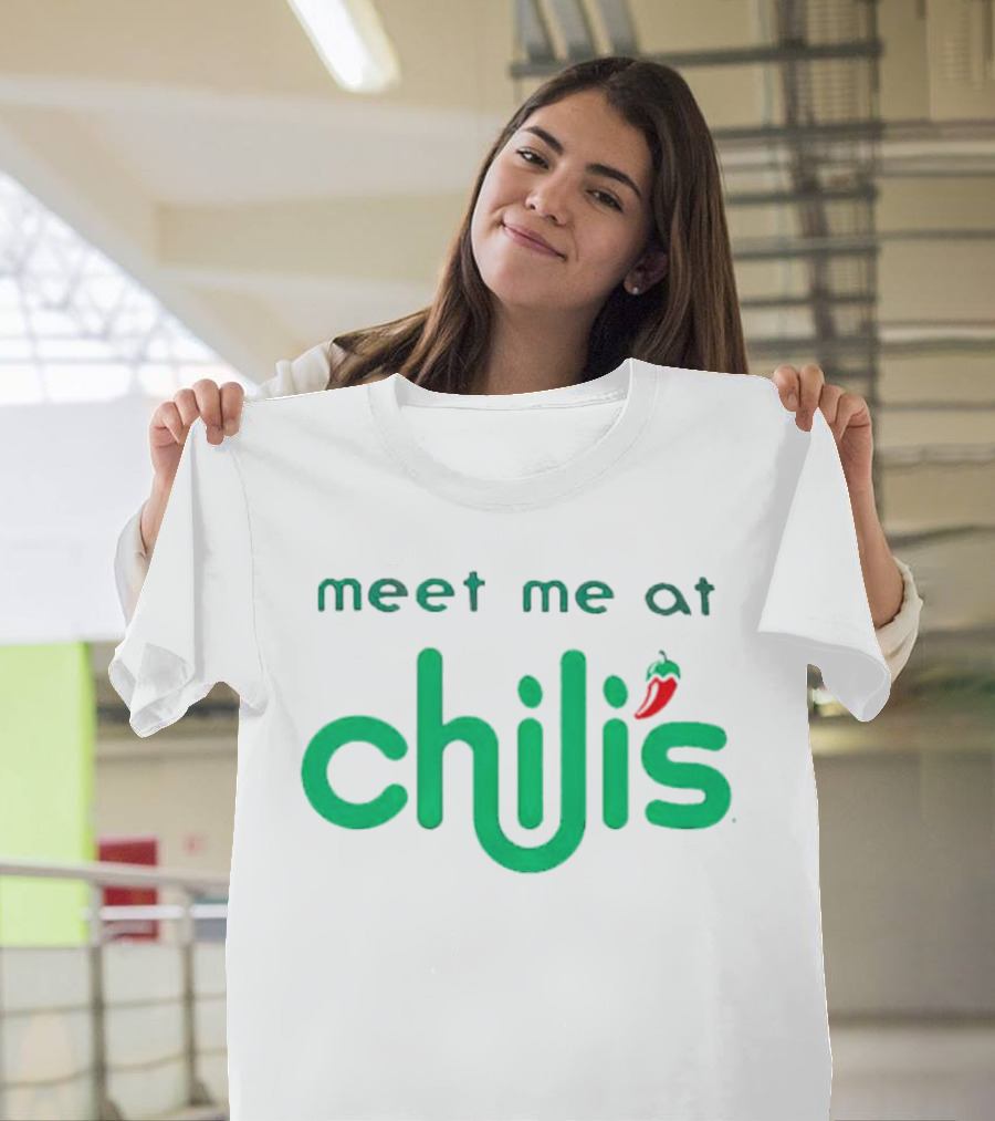Meet Me At Chili’s Neon Logo With Chili Pepper T-Shirt