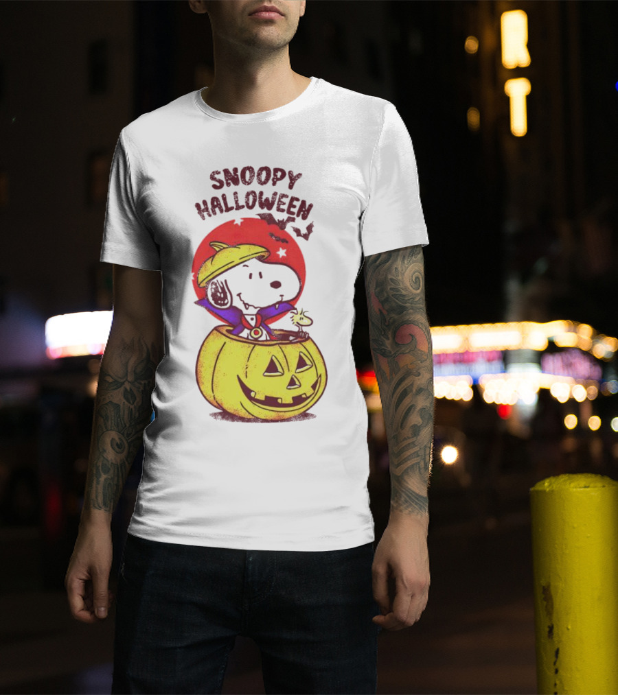 Snoopy Halloween Woodstock Peanuts Pumpkin T-Shirt