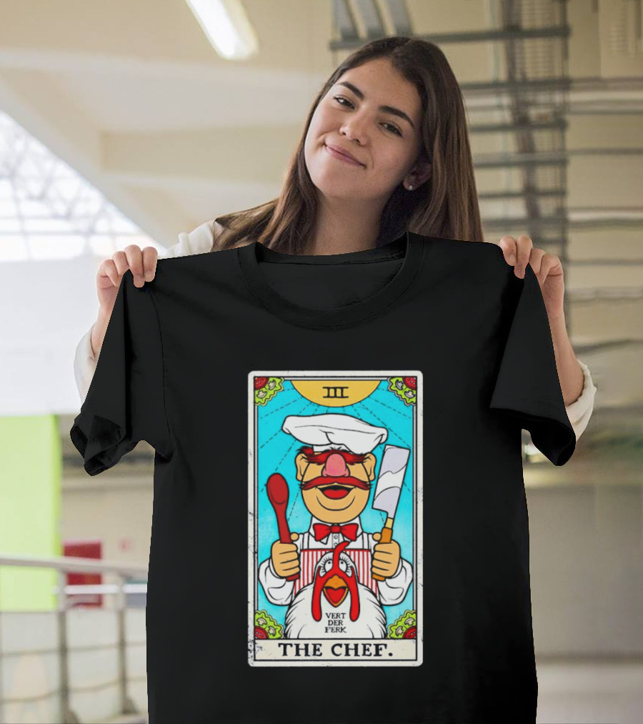 The Chef Tarot Card Vert Der Ferk Spoon Cleaver Chicken T-Shirt